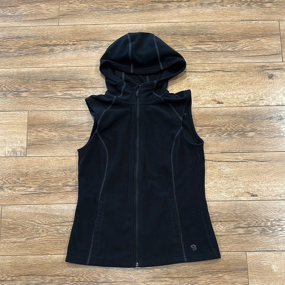 Mountain Hardware Black Fleece Hooded Women’s Vest Size Medium - Picture 1 of 4
